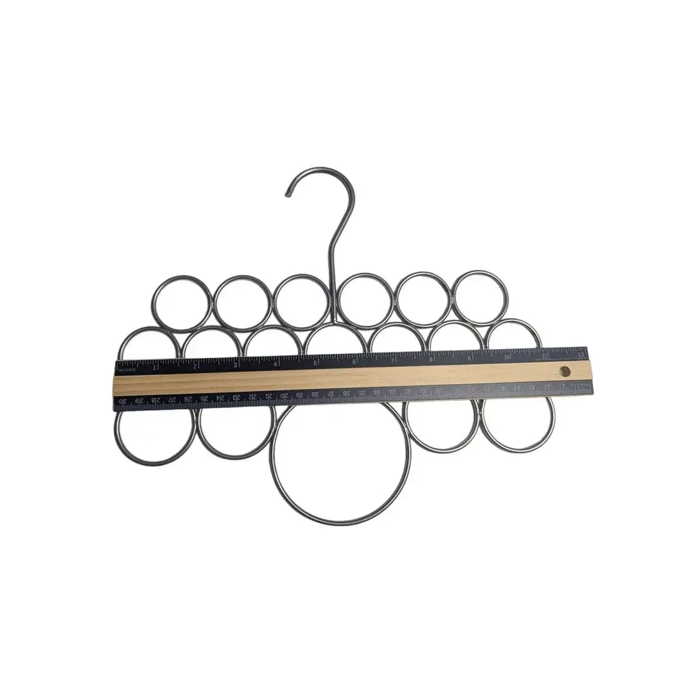 18 Hole Scarf or Tie Hanger Organizer Silver Color